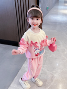女童春季套装2023洋气时髦童装三岁女宝宝春秋卫衣运动两件套