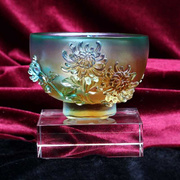 2023梅兰竹菊杯碗琉璃工艺品摆饰，中式i客厅，结婚礼物创意家居装饰