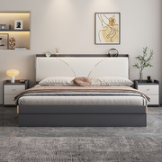 床现代简约高箱气动储物床小户型主卧1.8米双人床轻奢现代板式床