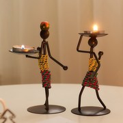 复古铁艺烛台摆件创意家用烛光晚餐道具装饰品个性家居餐桌小摆设