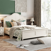 美式轻奢白蜡木储物高箱床主卧床1.5米 1.8米气压床全实木双人床