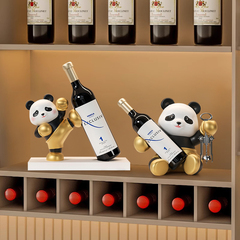 海贝海轻奢熊猫红酒架酒托