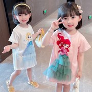 2女宝宝夏装网红短袖t恤裙子，夏季女童公主，女孩女夏天1-3岁5连衣裙