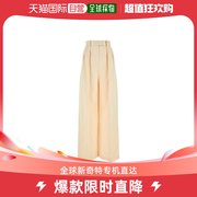 香港直邮潮奢 KHAITE 女士米白色棉混纺阔腿裤子