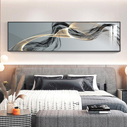 现代简约卧室床头装饰画抽象黑白，线条挂画横主卧房间墙上壁画