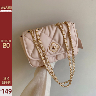 南风chio2nd半甜茶花小方包包，女2024蜜，粉色链条单肩斜挎包