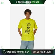 香港直邮潮奢aries男士，smoking虎纹黄色t恤