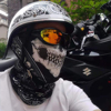 户外摩托车骑行运动冰丝防晒面巾，3d魔术头巾，围脖套透气骷髅面罩夏