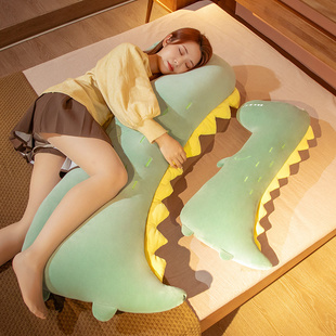 恐龙公仔毛绒玩具鳄鱼布娃娃大玩偶女生床上睡觉夹腿长条抱枕靠垫