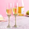 欧式珐琅彩香槟杯创意红酒杯，家用高脚杯气泡酒杯婚礼礼盒对杯