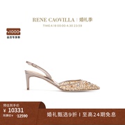 RENE CAOVILLA CINDERELLA系列水钻尖头女士高跟凉鞋