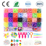 多彩色彩虹橡皮筋diy编织套装益智玩具，儿童手工材料包手链(包手链)