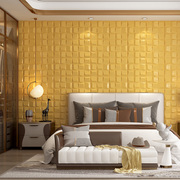 黑色金色3d立体自粘墙贴电视背景墙墙面装饰软包墙纸卧室客厅贴纸
