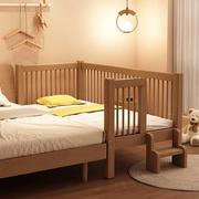 榉木婴儿床拼接大床儿童加宽床实木床边加宽扩展床可定制拼床加床
