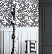 英国进口Graham&Brown墙纸现代美式黑白植绒三角形客厅卧壁纸