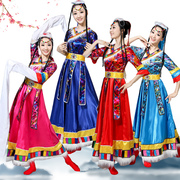藏族服装女舞蹈服演出服装女装，套装民族服装大摆裙新疆蒙古表演服