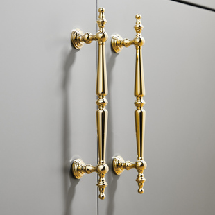 法式黄铜拉手抽屉衣柜门，柜子门把手橱柜，金色欧式现代简约全铜极简