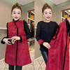 网红中国风时尚套装，女气质高档小衫盘扣设计感马夹冬季两件套