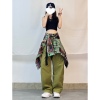 XXBUNI 嘻哈hiphop滑板跳舞纯色休闲裤爵士跳舞设计感宽松裤子