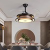 新中式餐厅灯隐形led客厅风扇，灯简约电扇灯，家用主卧室静音吊扇灯