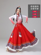 藏族服装女水袖舞蹈演出服大摆裙藏式艺考服舞台跳舞表演服饰