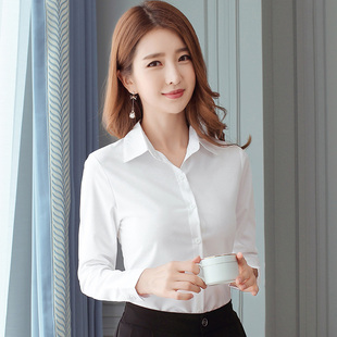 白色雪纺衬衫女长袖2022春秋时尚气质洋气韩版女士上衣职业白衬衣