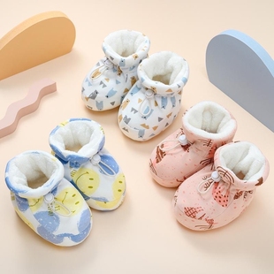 婴儿棉鞋袜0一6一12月幼儿宝宝学步鞋子秋冬季款加厚保暖加绒软底