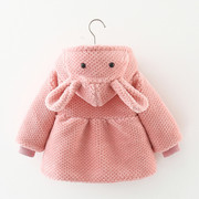女宝宝秋冬外套，0-1-2岁3加厚保暖女童羊羔绒，棉衣小童棉袄加绒