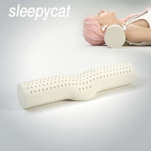 泰国乳胶圆柱颈椎枕小圆枕护颈专用天然橡胶，长条圆形糖果睡眠枕头