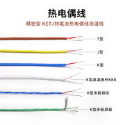 精密型KJT型热电偶线 阻燃铁氟龙测温线补偿导线 多股2*0.3/0.5mm