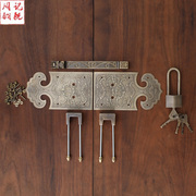 中式大门插销门栓仿古纯铜锁扣，复古门扣门锁庭院木门老式全铜门栓