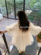 韩国女童公主裙2023春季新女宝宝甜美洋气，长袖蓬蓬网纱裙连衣裙潮