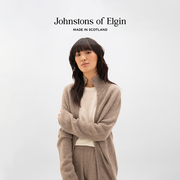 春夏johnstonsofelgin女士立领，羊绒无襟开衫