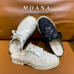 moana2023夏季时尚半托女鞋，休闲镂空百搭凉鞋平跟软底纯色