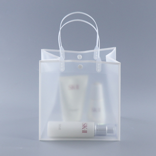 透明pp手提袋 PVC奶茶袋服装店袋收纳包袋子印logo定制