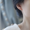纯银养耳洞耳钉女素圈气质简约耳环2024小众设计高级耳饰