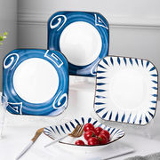 菜盘子家用方盘四方形碟子北欧陶瓷，创意网红日式餐具，牛排餐盘套装