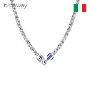 brosway意大利时尚轻奢钛钢，男士项链小众，设计潮流生日礼物送男友