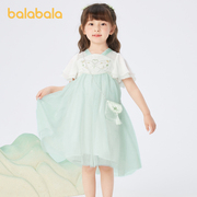 巴拉巴拉女幼童连衣裙夏季时尚舒适清新甜美可爱仙气网纱裙子