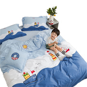 男孩卡通三件套纯棉，四件套床单男童房间被套，1.5米1.2儿童床上用品