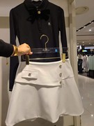 韩国高尔夫女装裙子排扣大摆短裙，时尚运动修身显瘦藏肉中高腰半裙