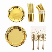New Gold Plating Theme Party Disposable Supplies Birthday De