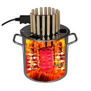 家用无烟电烤炉烤串机韩式加厚电烤杯烧烤架，烧烤炉室内吊炉烤肉机