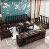 新中式实木转角布艺沙发组合现代简约小户型轻奢家具客厅单人沙发