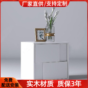 白色烤漆床头柜简约斗柜床边柜北欧多功能，储物柜收纳柜柜子定制