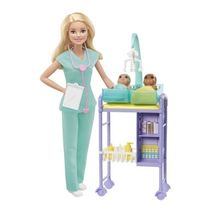 美国正版barbie婴儿，医生儿童玩具，女孩2022年芭比娃娃