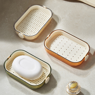 肥皂盒大号双层沥水盒家用简约香皂盒卫生间台面肥皂架浴室置物架