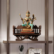 东南亚风格家居饰品沙发，模型实木摆件客厅佛像，底座玄关装饰