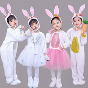 儿童六一小白兔演出服兔子舞蹈，服兔服装小兔子裙款动物舞台表演服