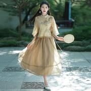新中式唐装女改良款潮中国风女装盘扣立领春秋女款套装